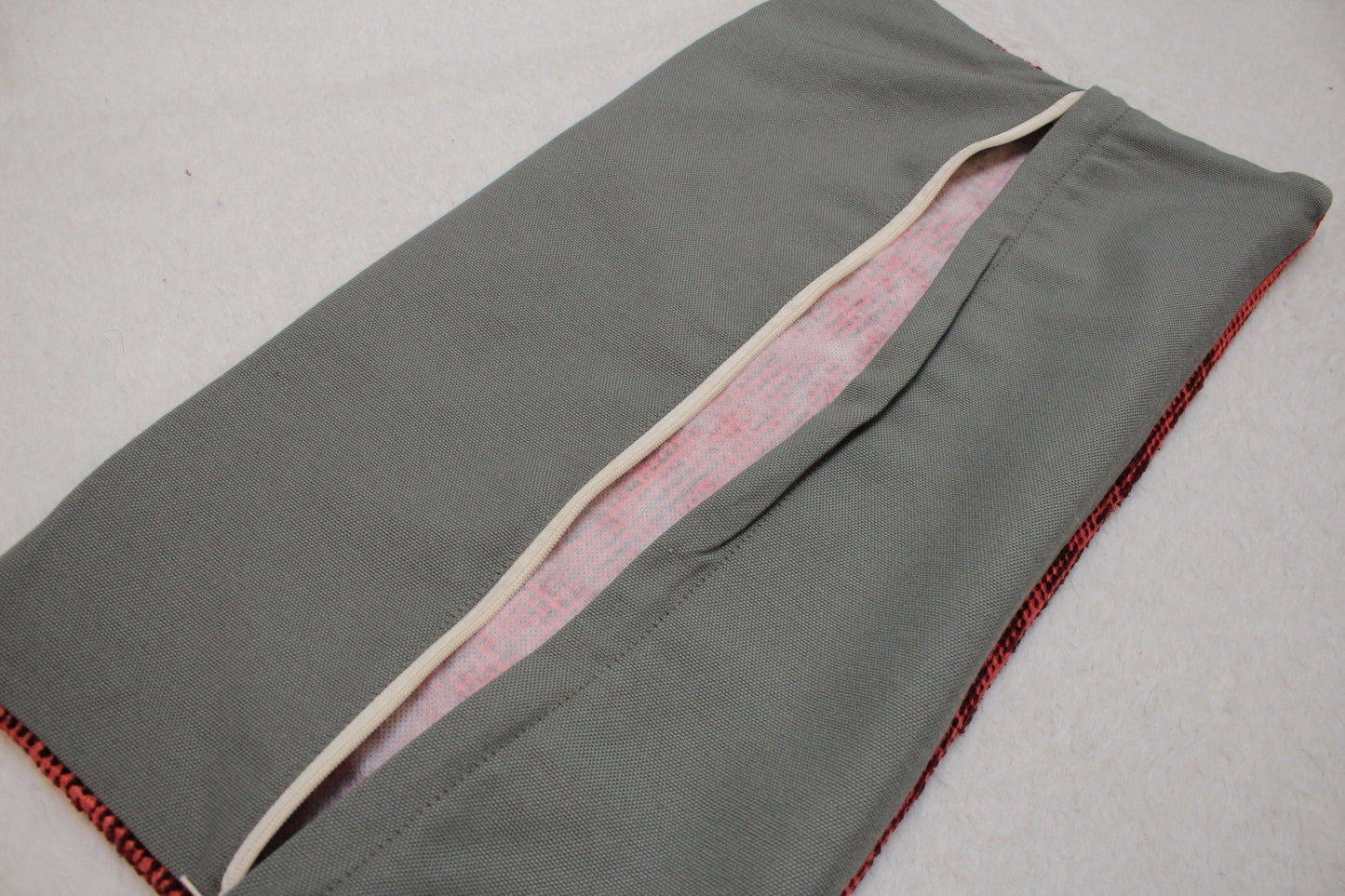Red Overdyed Turkish Rug Lumbar Pillow Cover: 12x24 inc Handmade Kilim Pillow