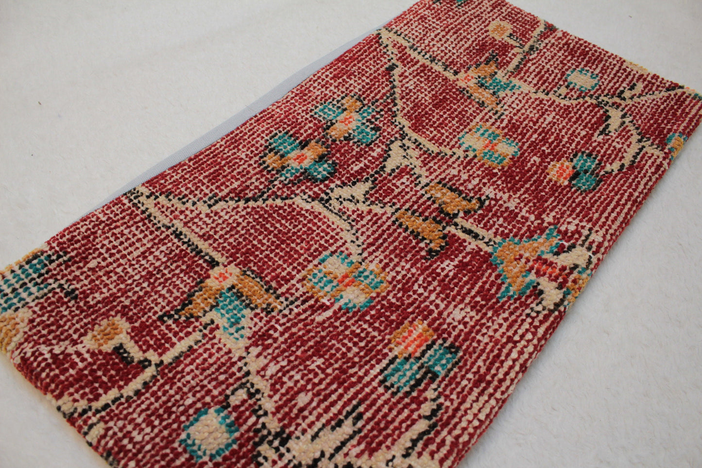 Handmade Turkish Kilim Pillow: Floral Woven Rug Pillow Cover (12x24 in)