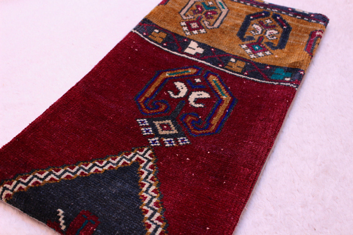 Vintage Turkish Rug Pillow Cover: 12x24 Boho Lumbar Pillow