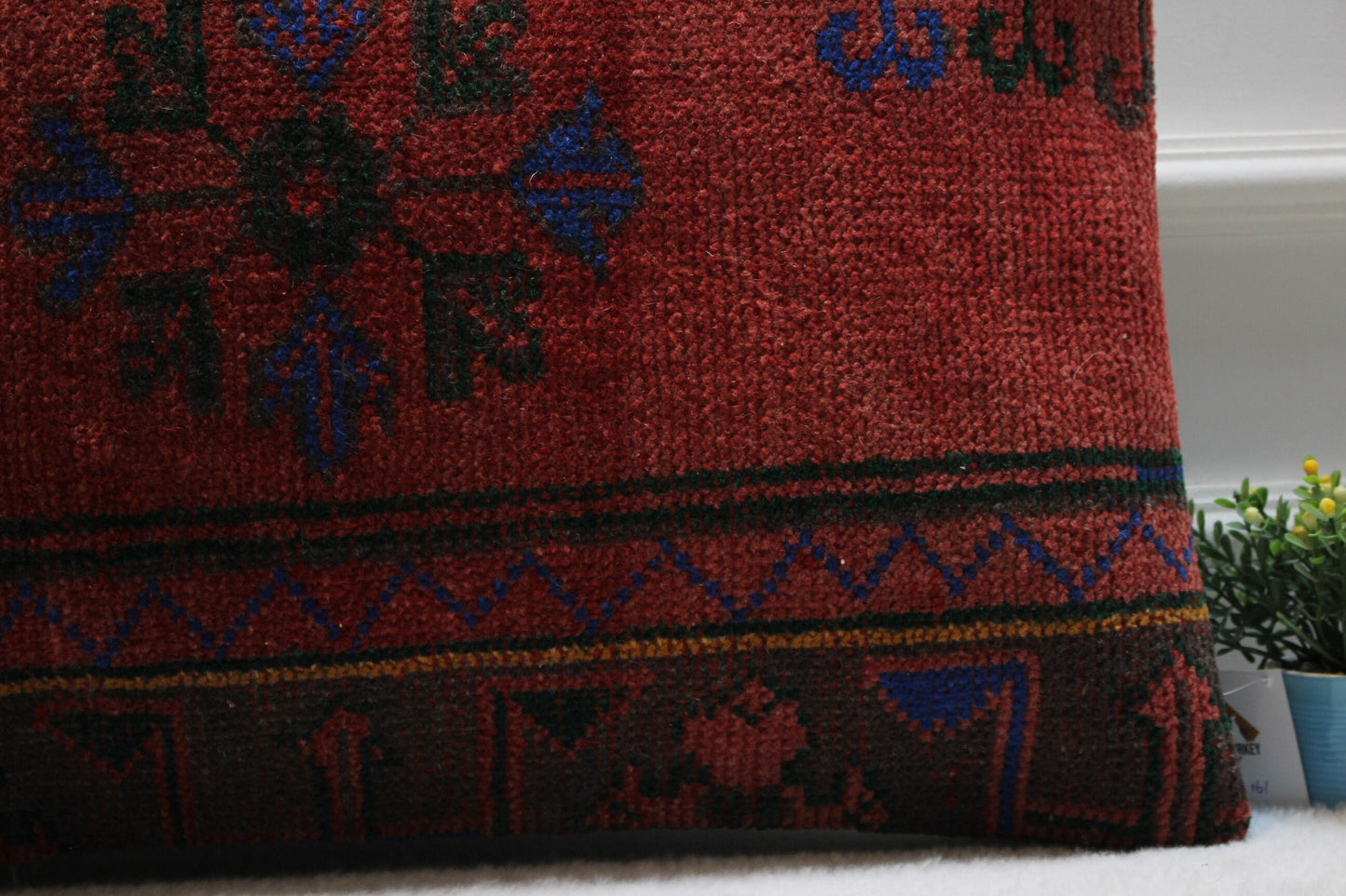 Handmade Floral Kilim Pillow Cover: Upcycled Anatolian Rug, 16x24 Lumbar