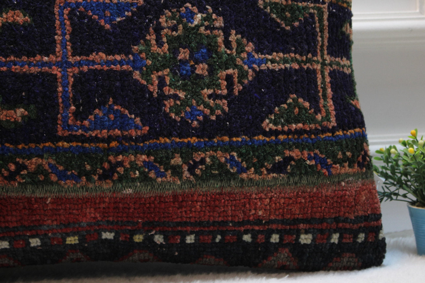 Handmade Kilim Pillow Cover (16x24 inch): Upcycled Woven Rug
