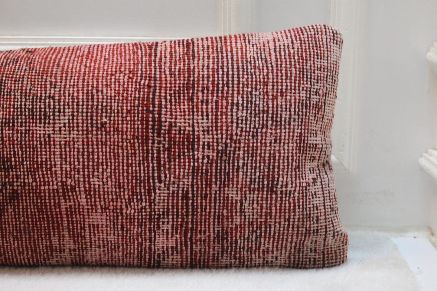 Long Kilim Pillow Cover 12x48, Vintage Turkish Rug Lumbar Pillow