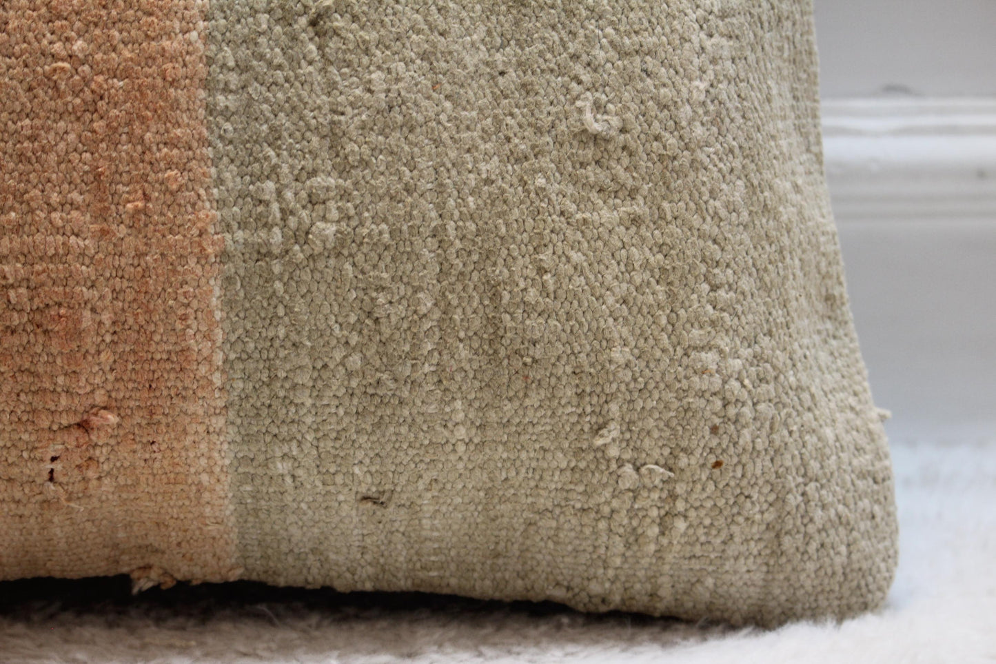 Striped Kilim Pillow Cover: Handmade Vintage Woven Wool, 16x16 inch