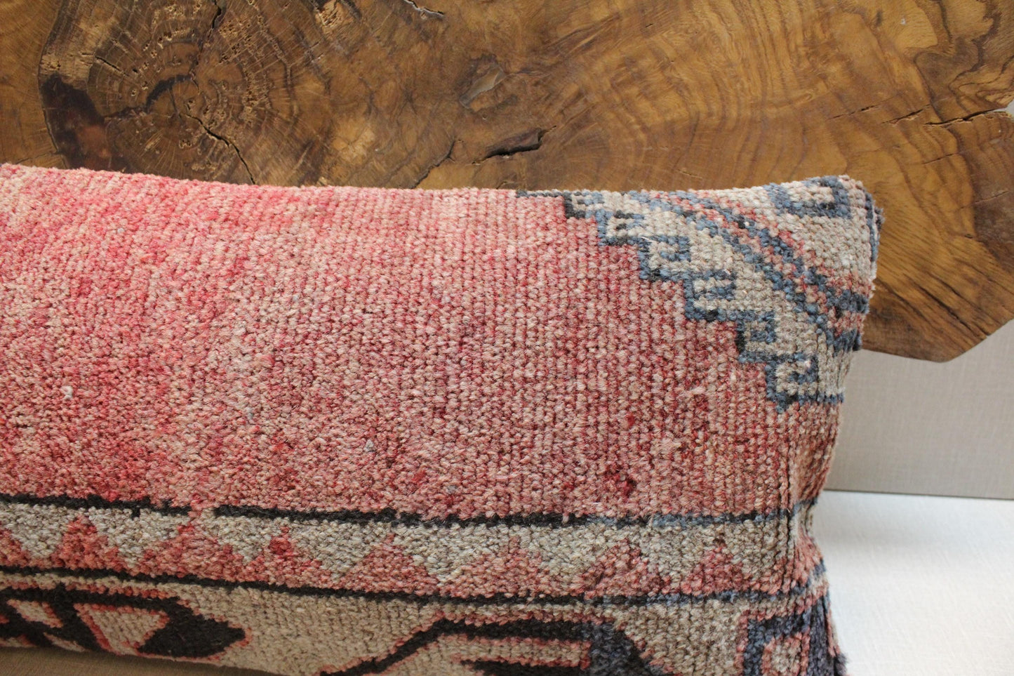 Handmade Turkish Kilim Pillow Cover: Upcycled Woven Rug, Tribal Design