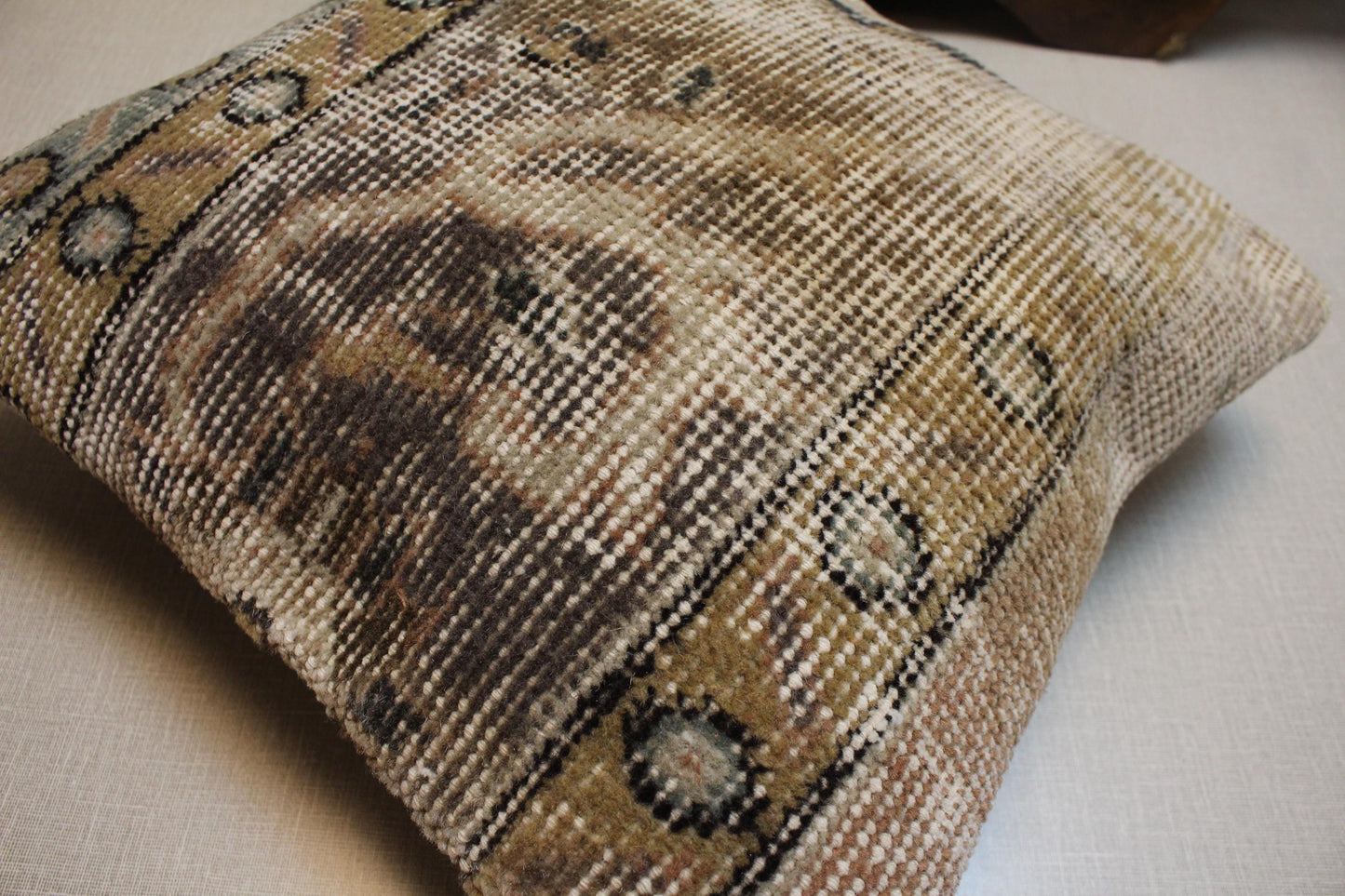 Handwoven Kilim Pillow Cover 16x16: Rustic Boho Throw Cushion