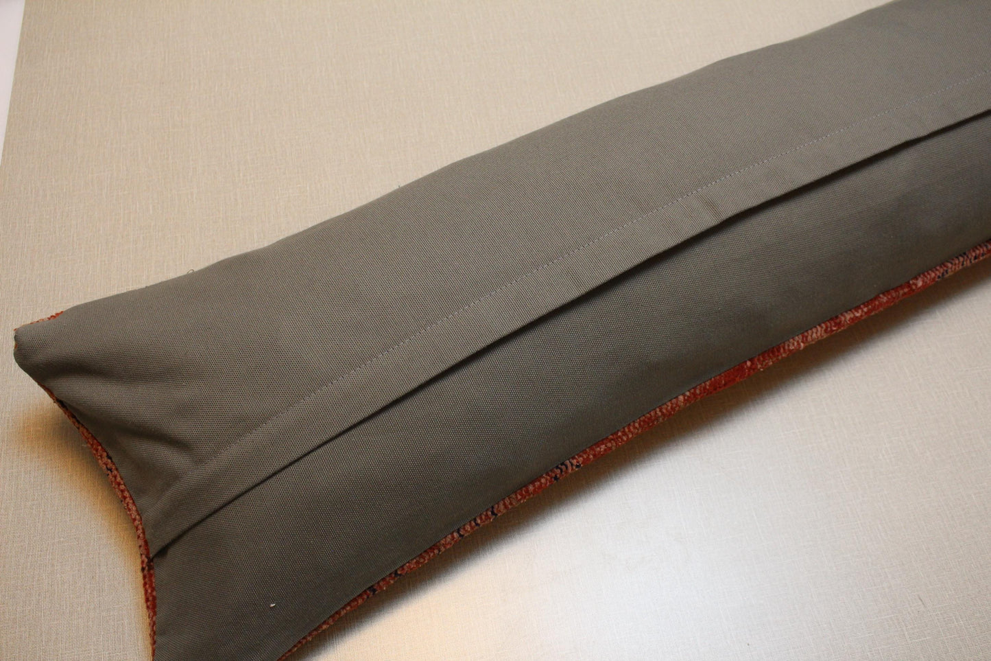 Vintage Turkish Kilim Bench Cover: Handwoven Red Floral Rug Upholstery