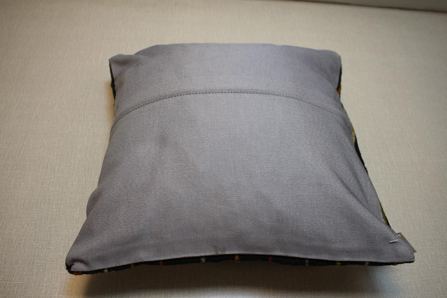 Vintage Turkish Kilim Pillow Cover: Handmade Boho Geometric Cushion