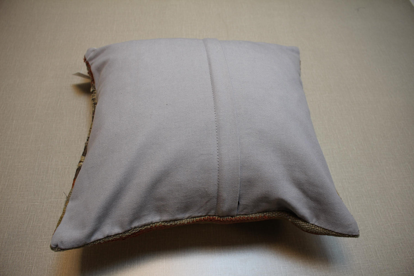 Handmade Turkish Kilim Pillow Cover: Boho Home Decor, 16x16