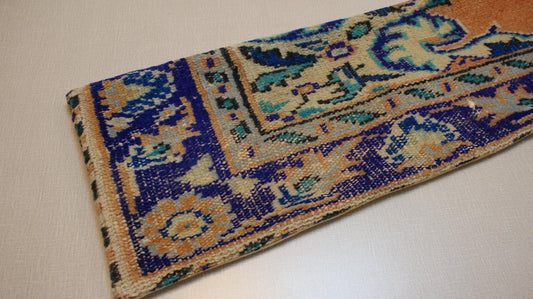 Vintage Turkish Rug Pillow Cover: Handmade Kilim Lumbar Cushion, 12x48