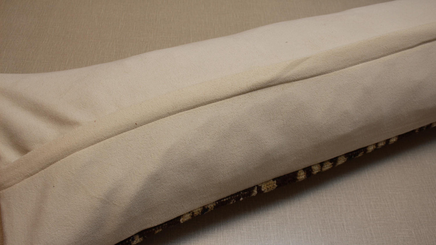 Vintage Turkish Rug Lumbar Pillow Cover: Handmade Floral Cushion