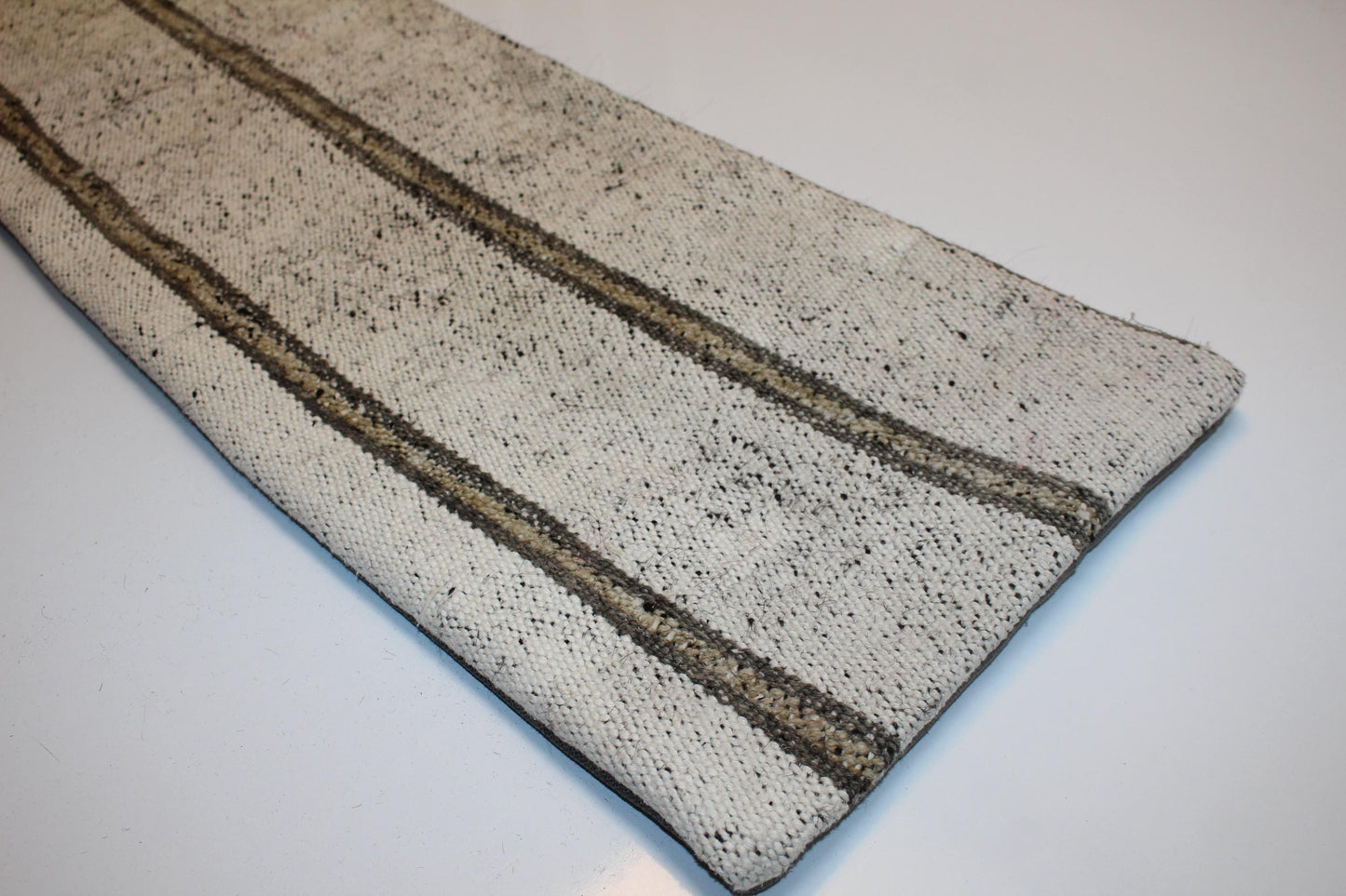 Minimal Neutral Stripe Cushion, Handwoven Wool Texture, Modern Farmhouse Rustic Decor Accent