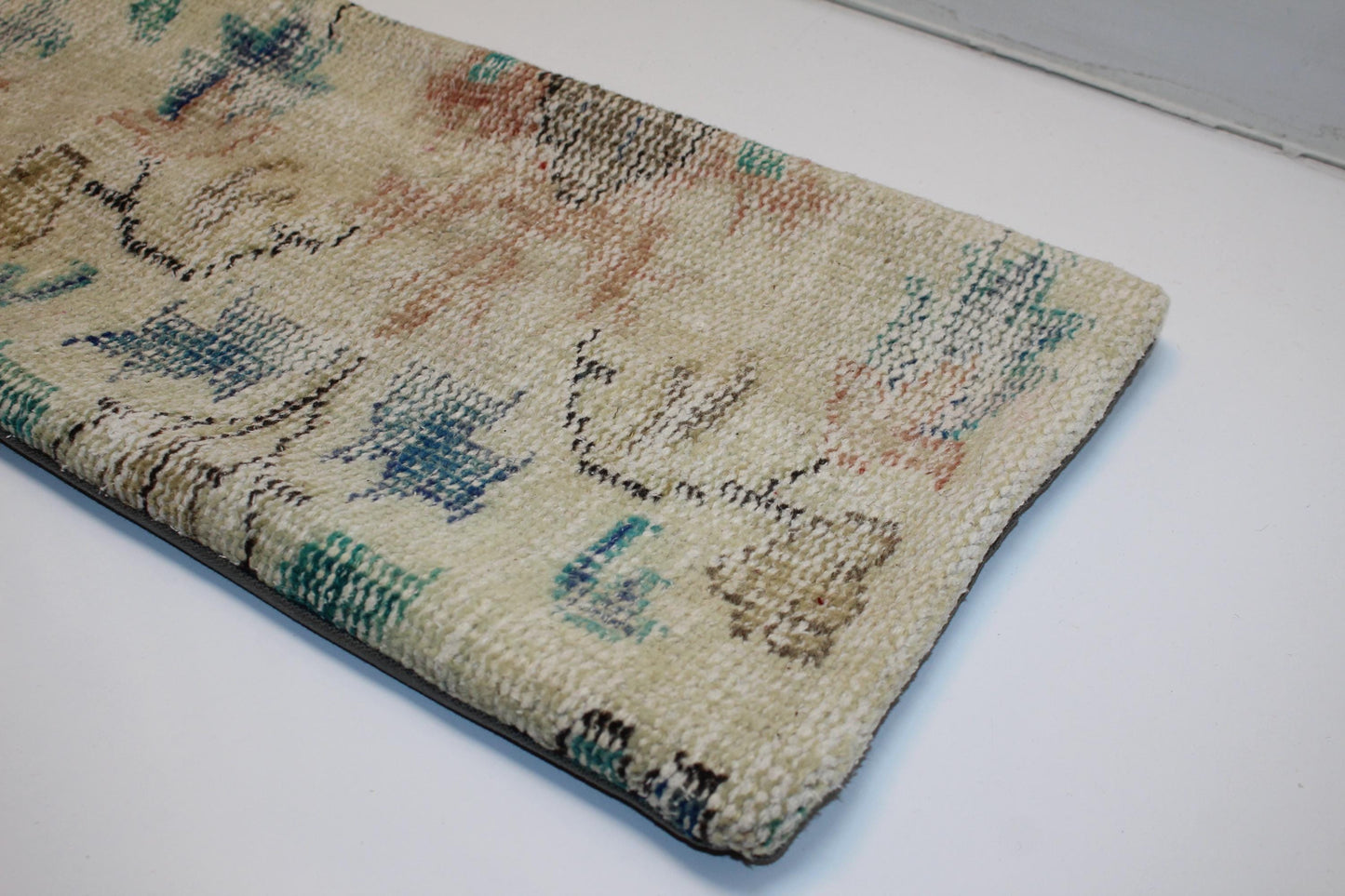 Vintage Kilim Lumbar Pillow Cover | Cream Pastel Turkish Rug, 12x36