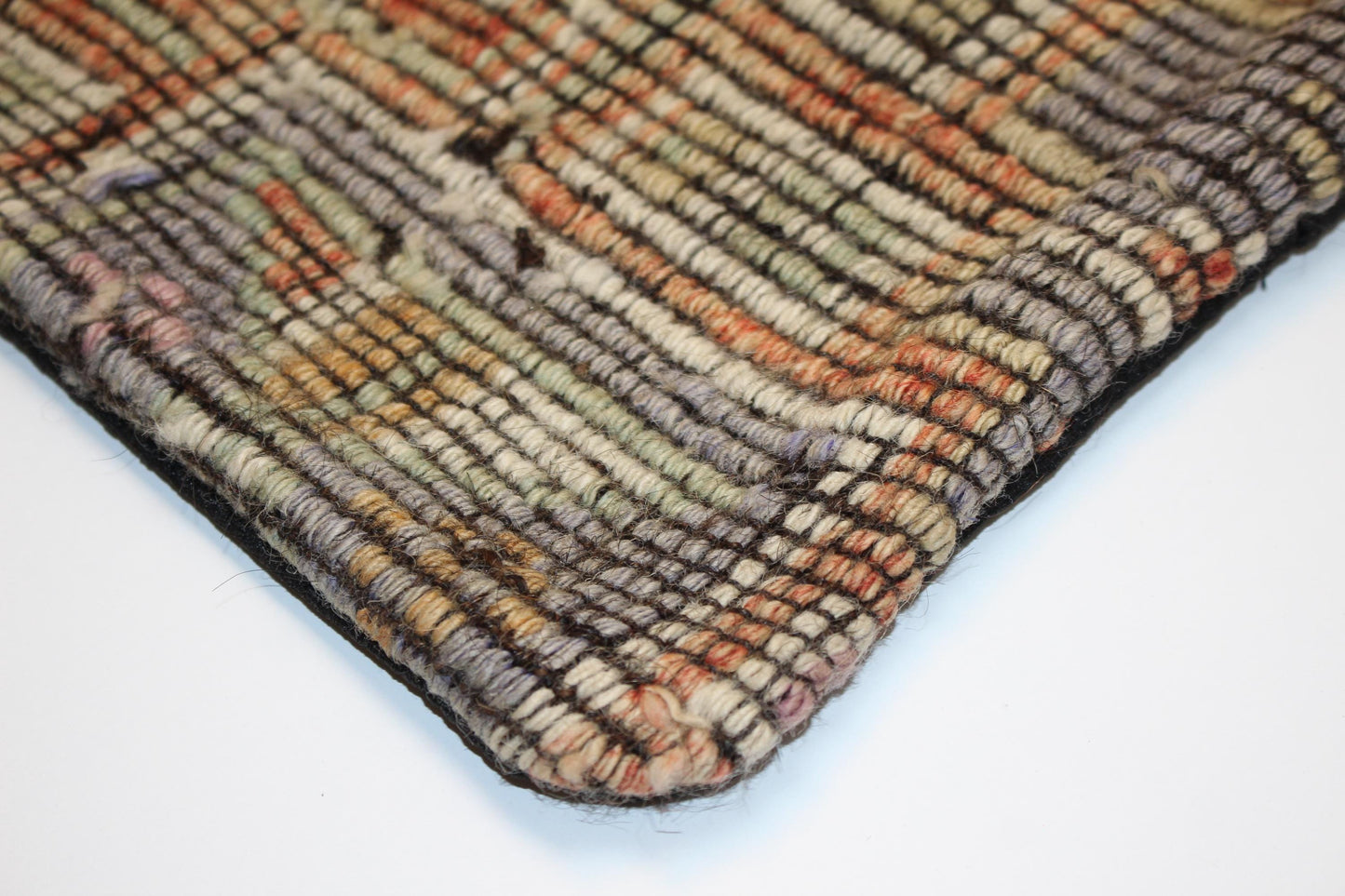 Vintage Turkish Rug Pillow Cover, Textured Stripe Weave Cushion, Earthy Modern Home Accent, 16x16 inch