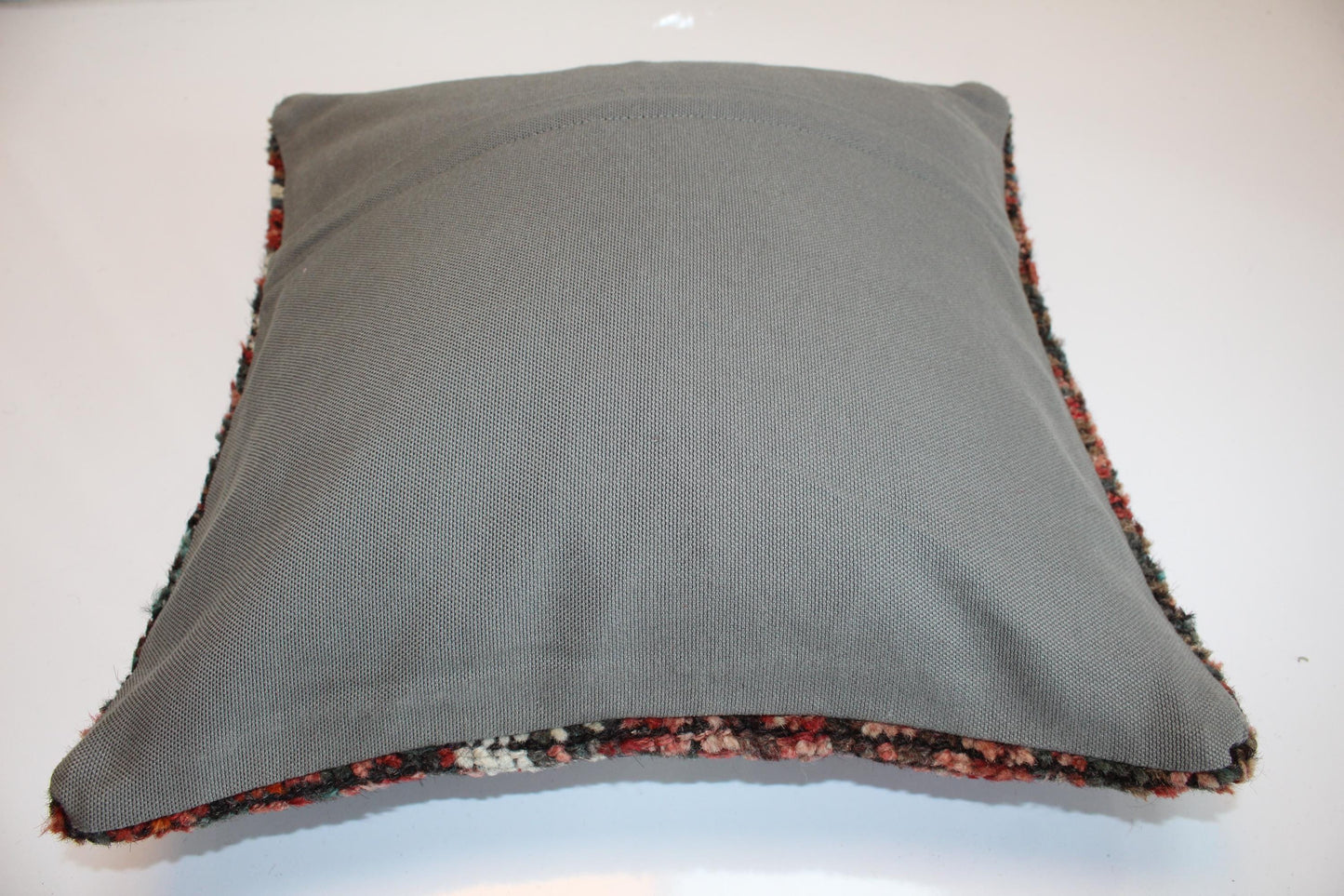 Bold Tribal Kilim Cushion, Colorful Ethnic Boho Decor, Handmade Anatolian Rug Pillow(16x16 in)