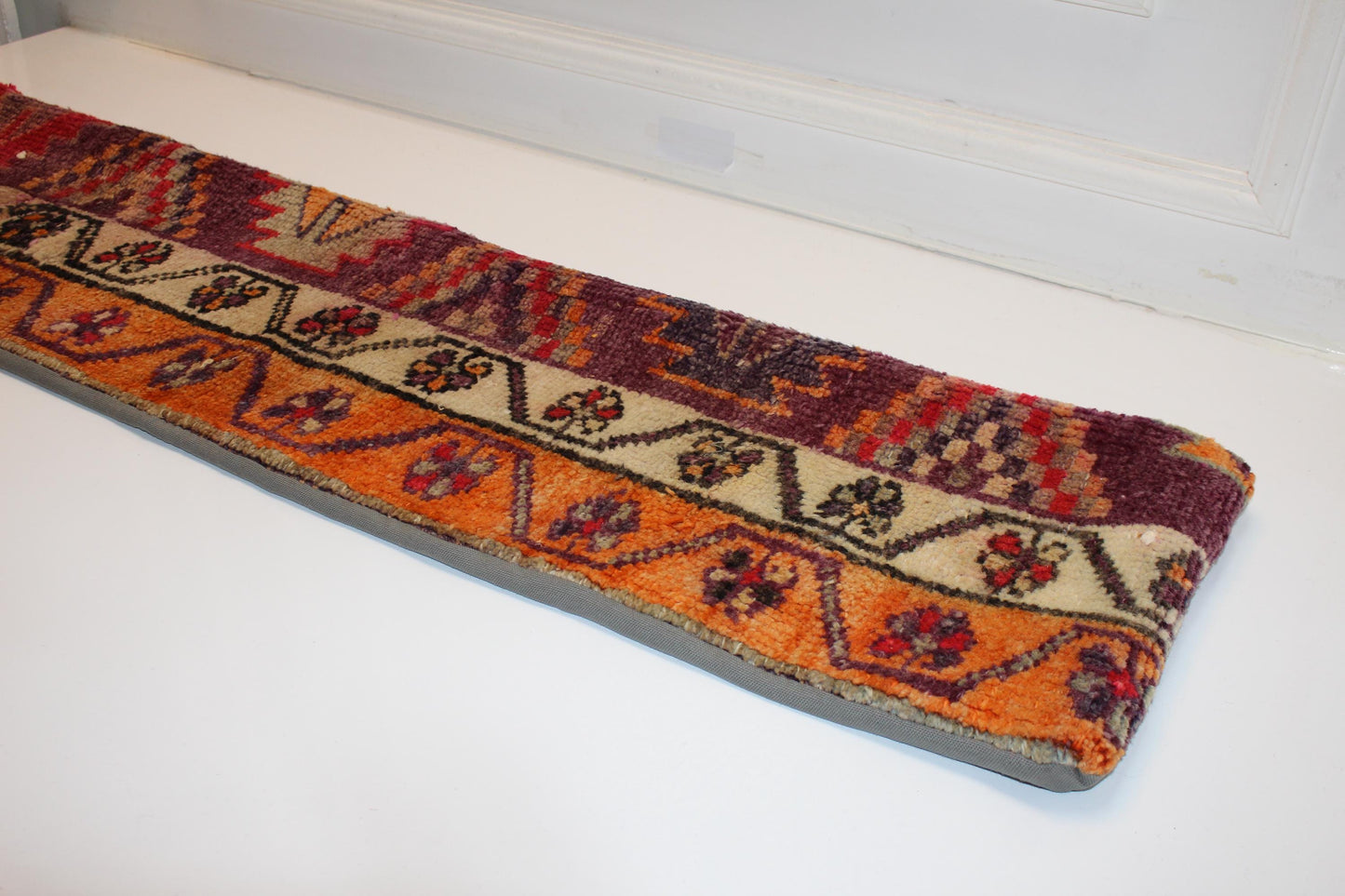 Boho Kilim Lumbar Bench Pillow Turkish Rug Cushion (12x48)