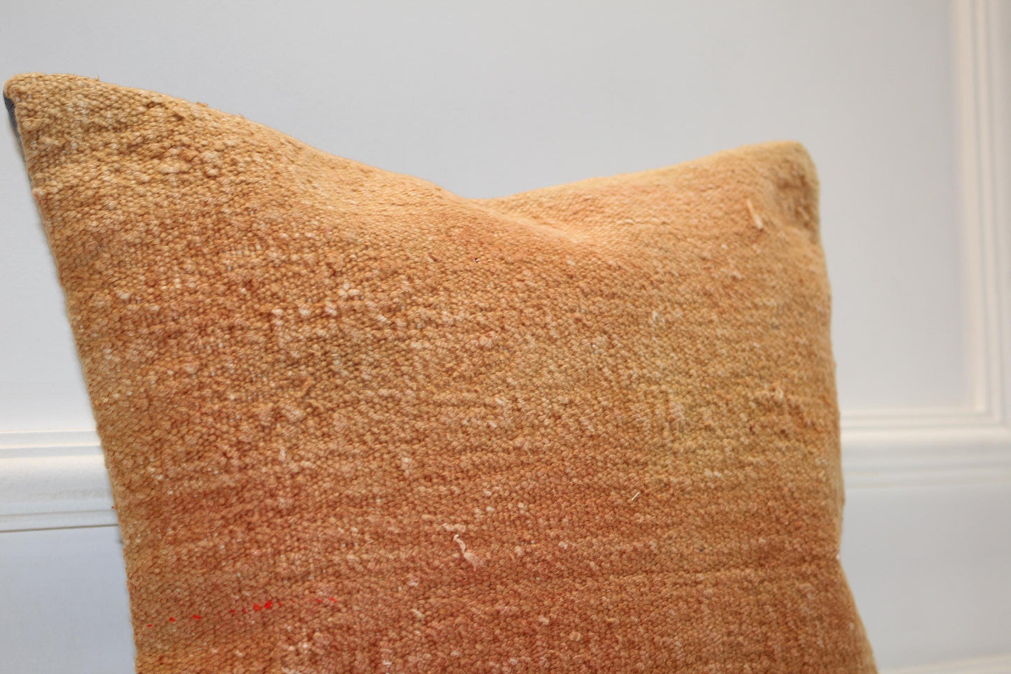 Handwoven Kilim Pillow Cover, Earth Tone Turkish Rug Cushion (16x16 in)