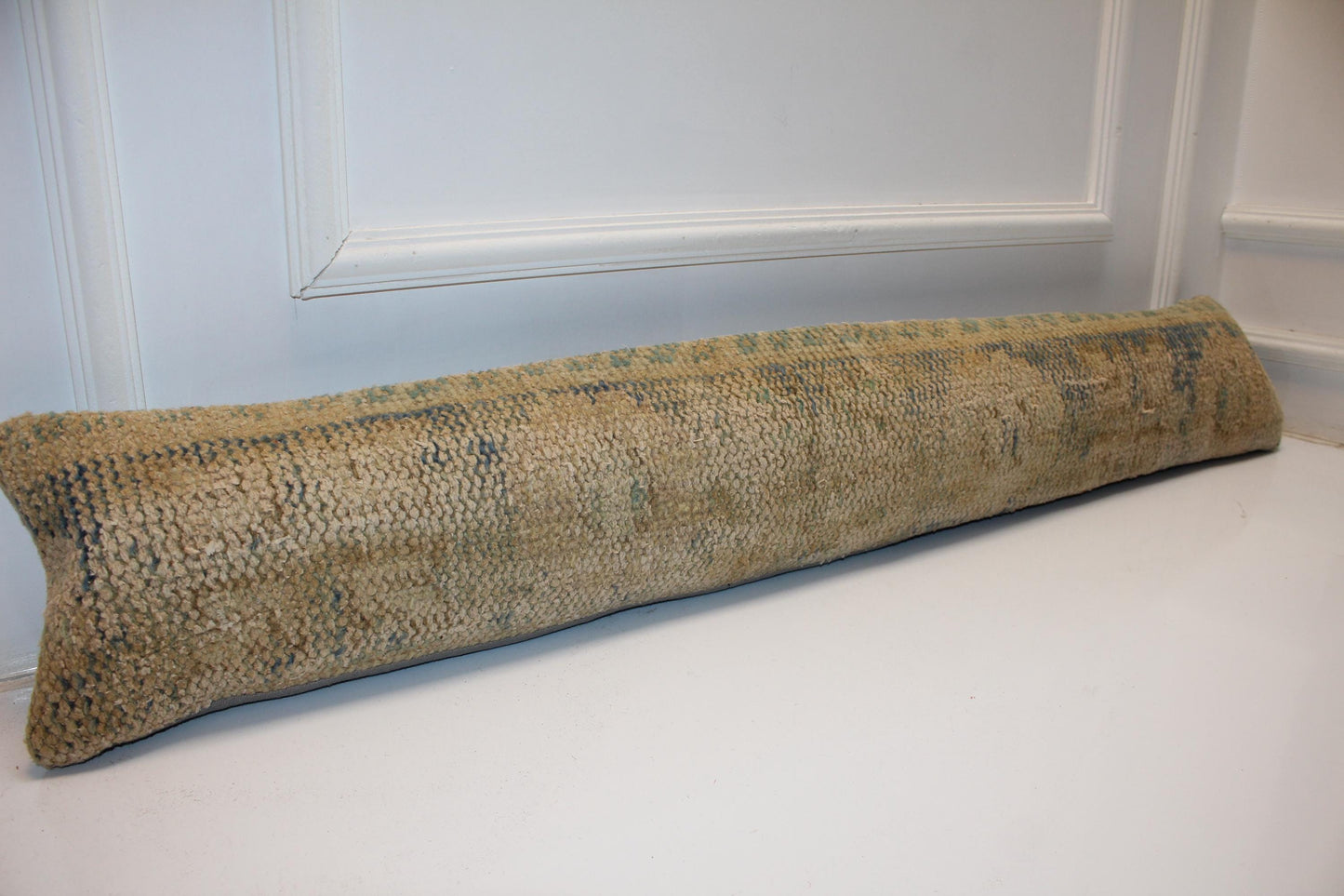Neutral Beige Faded Boho Bench Cushion, Handwoven Anatolian Rug Pillow