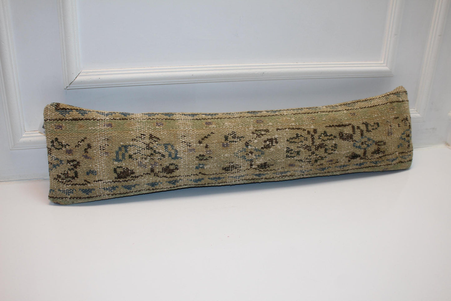 Beige Earth Tone Long Cushion, Handmade Boho Bench Pillow, Neutral Rustic Decor