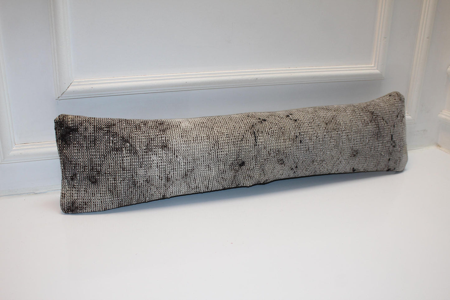 Charcoal Gray Long Cushion, Minimal Rustic Bench Pillow, Neutral Modern Home Decor