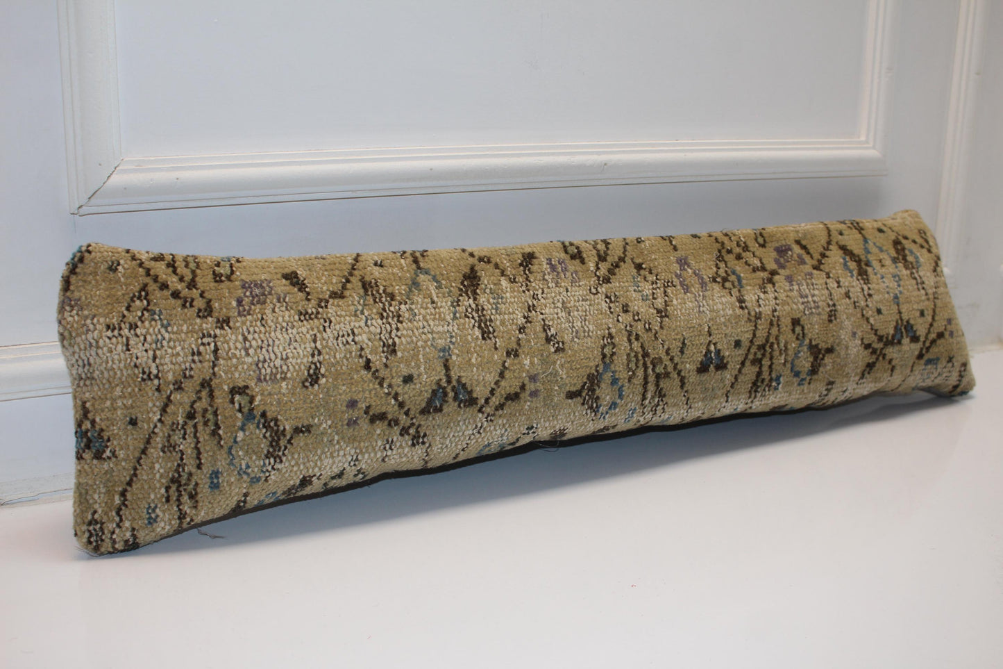 Earth Tone Boho Cushion Cover, Long Bench Pillow, One of a Kind Decor
