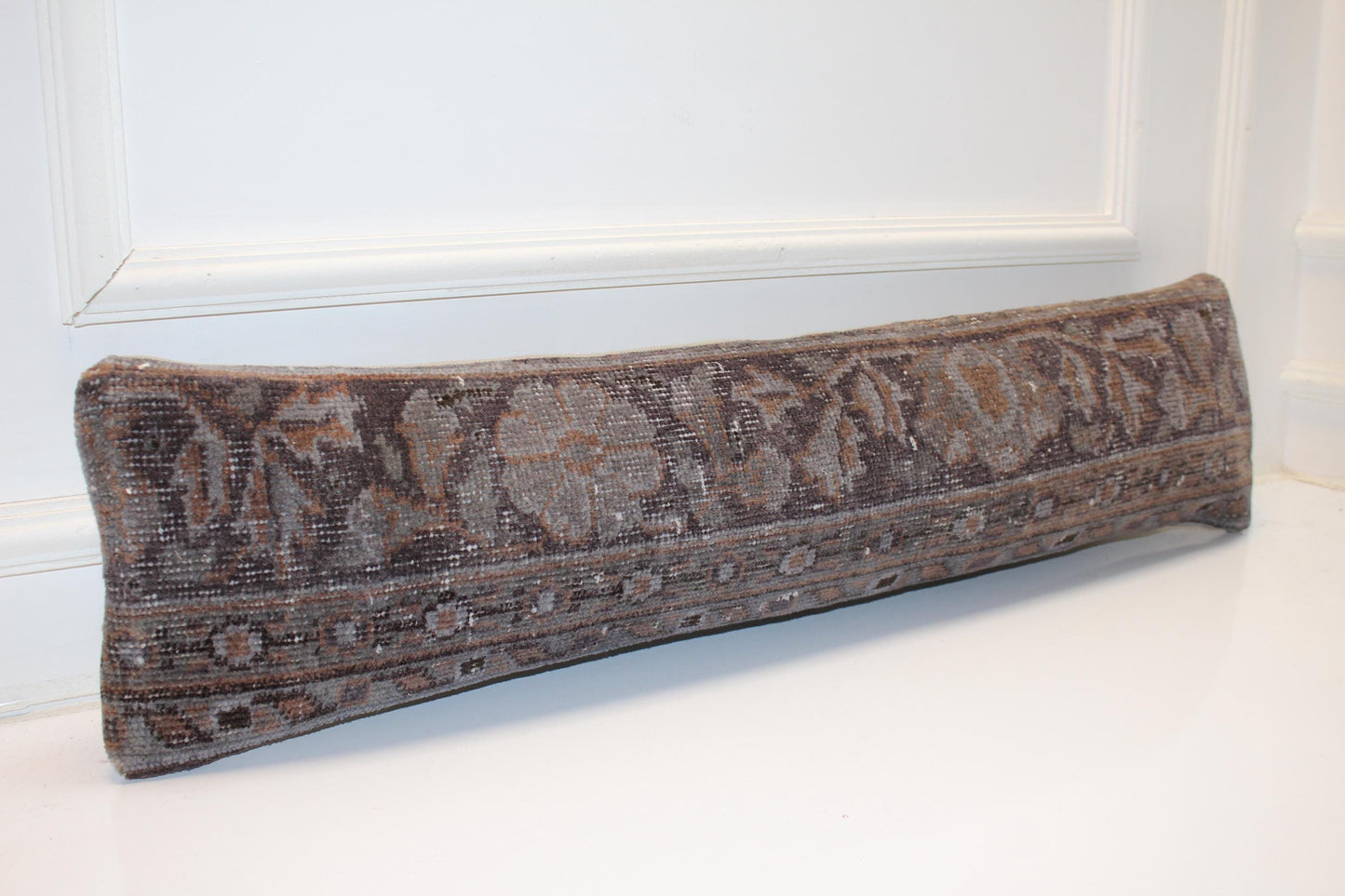 Muted Brown Anatolian Kilim Cushion, Moody Boho Sofa Bench Decor