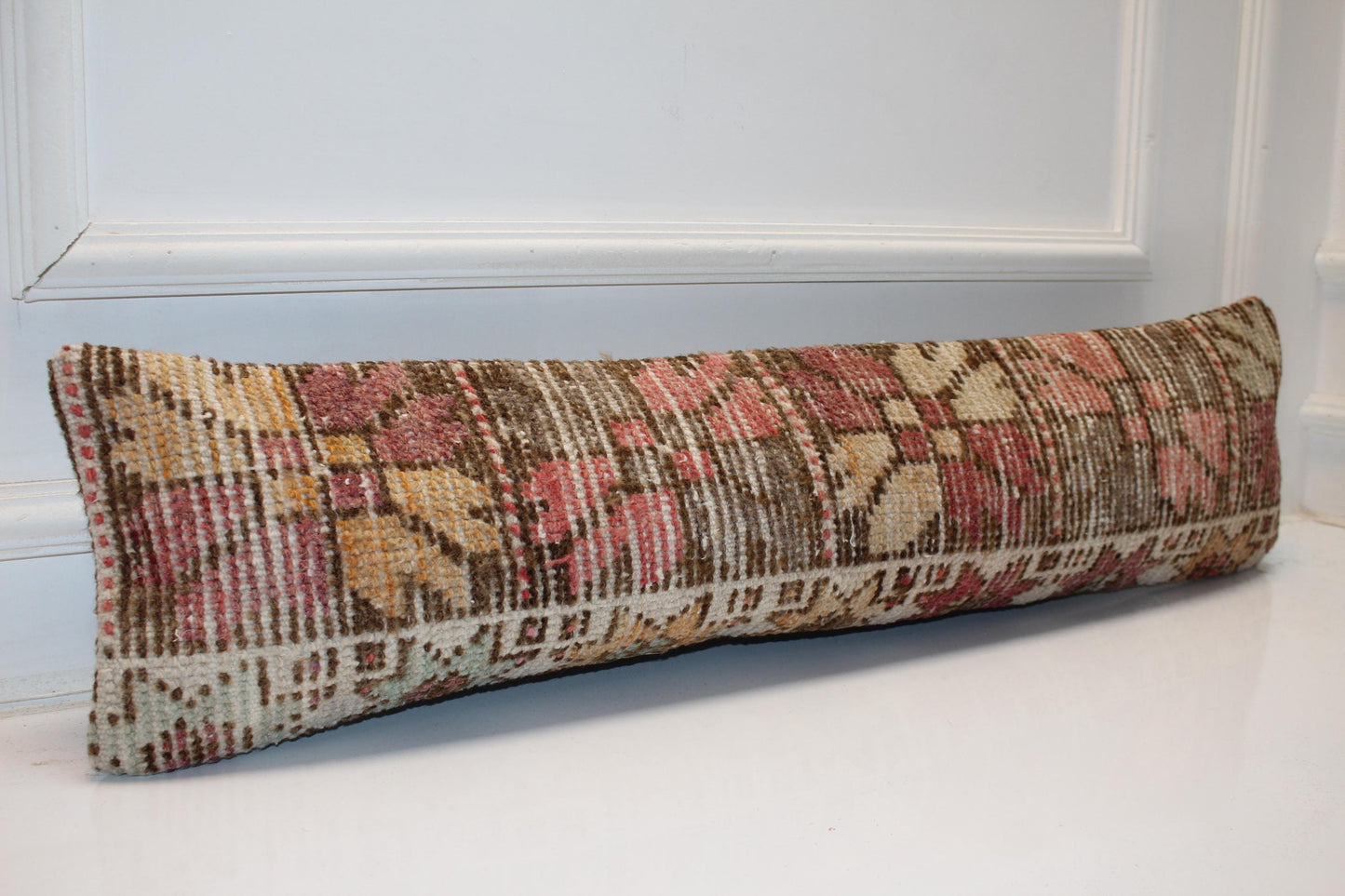 Patchwork Anatolian Kilim Cushion, Warm Boho Bench Sofa Decor