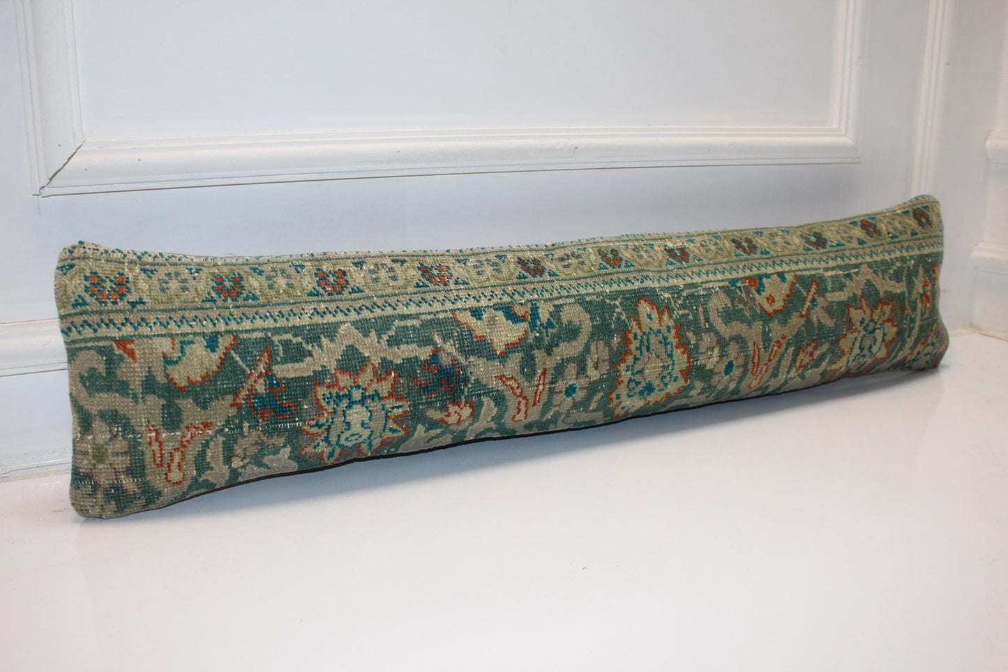 Floral Anatolian Kilim Cushion, Botanical Boho Bench Sofa Accent