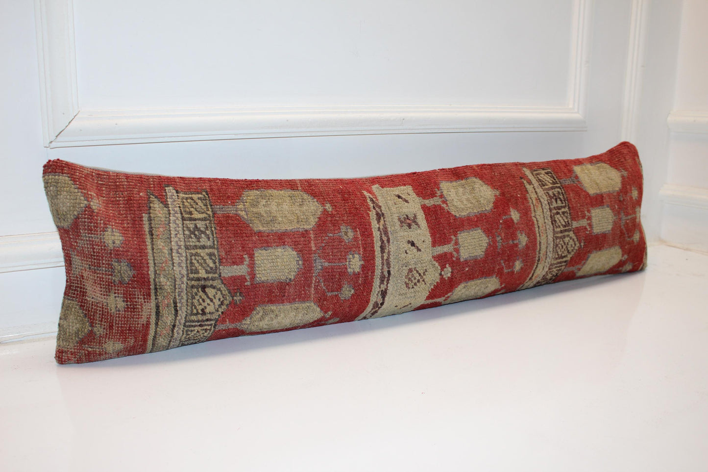 Geometric Anatolian Kilim Cushion, Bold Boho Bench Sofa Accent