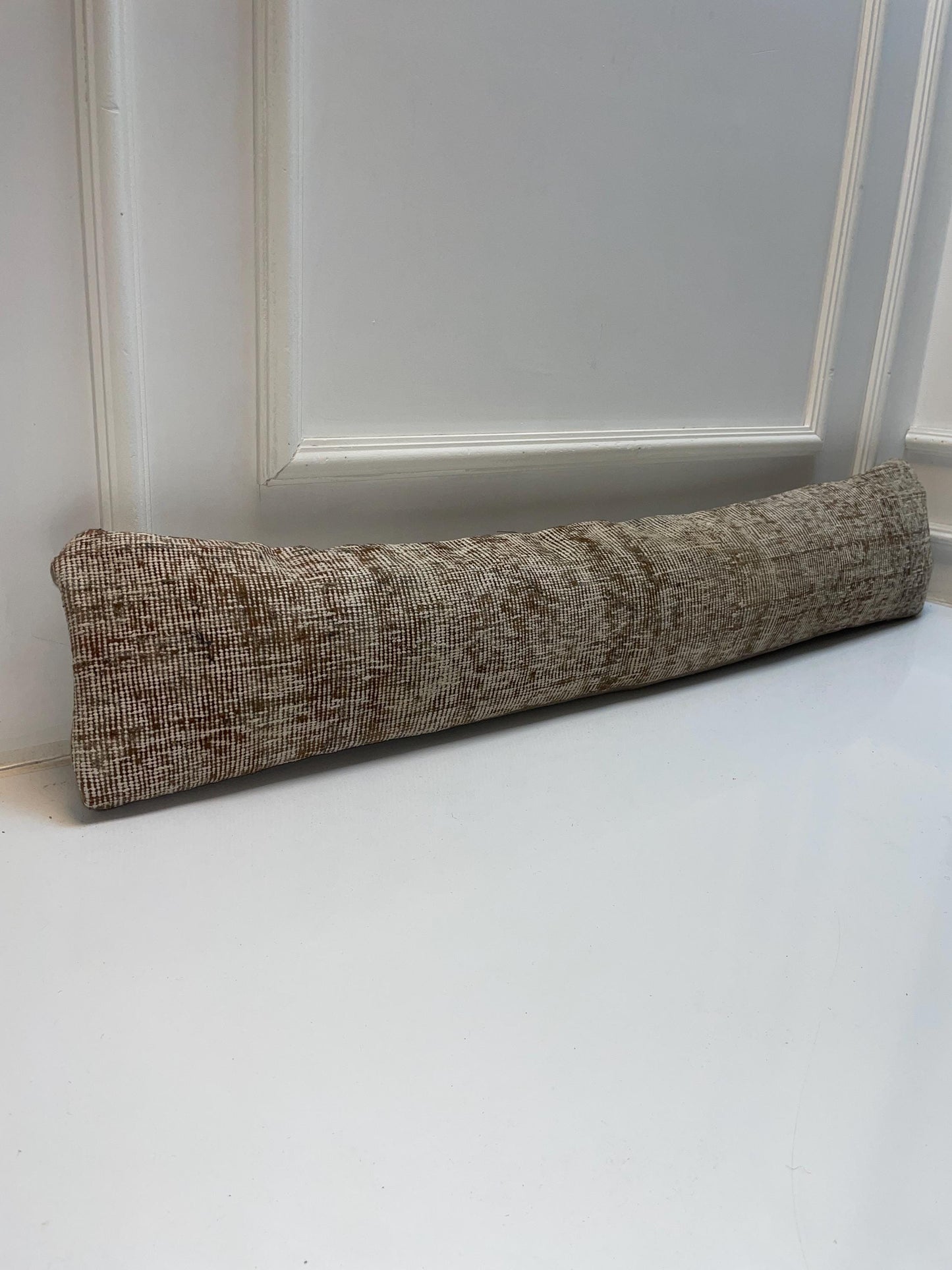 Minimal Neutral Kilim Pillow Cover, Soft Brown Beige Long Cushion, Bench Sofa Decor