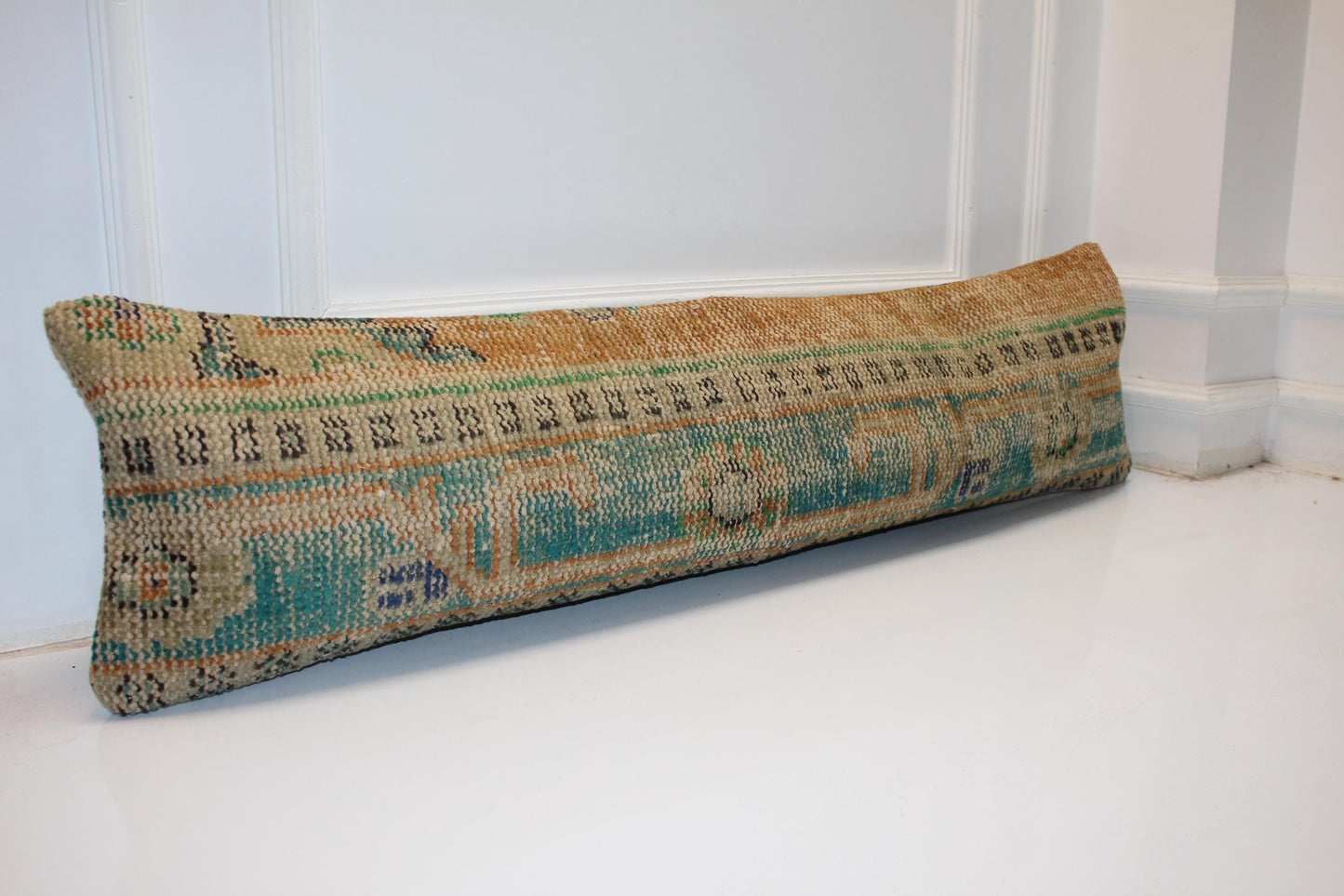 Long Lumbar Cushion, Boho Tribal Rug Pillow, Rustic Farmhouse Entryway Decor 12X48