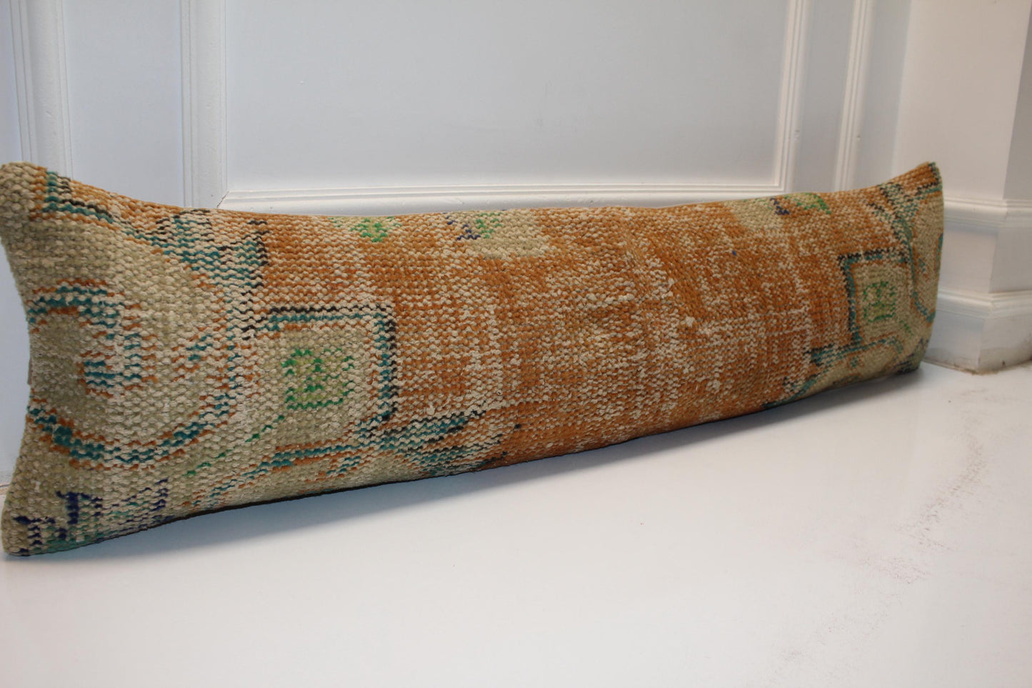 Extra Long Lumbar Cushion, Earth Tone Boho Rug Pillow for Entryway & Farmhouse Decor 12X48