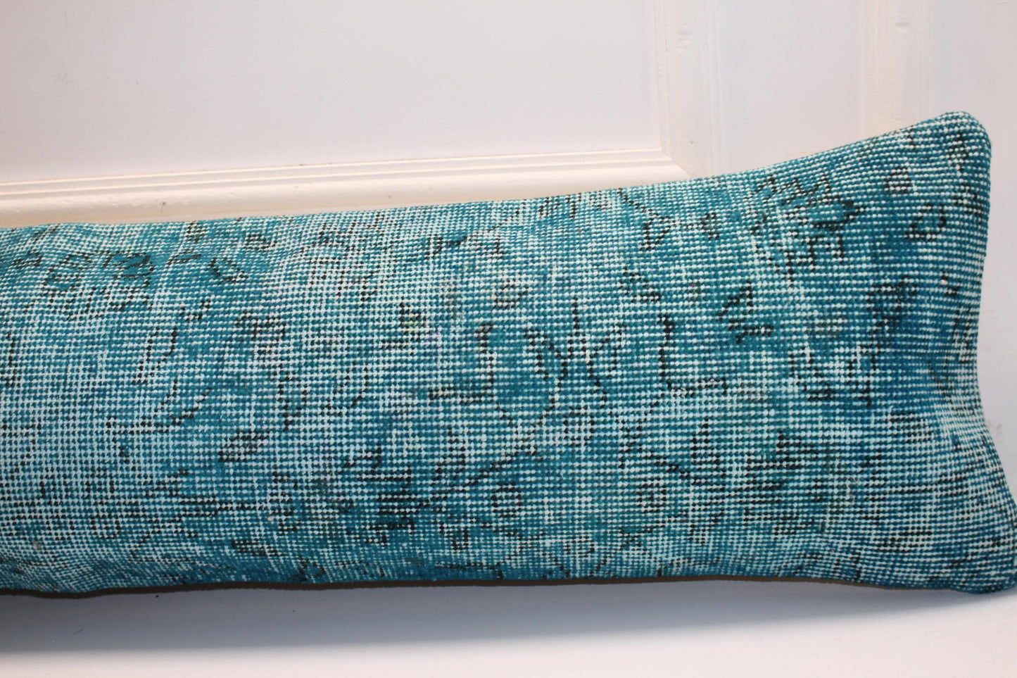 Handmade Kilim Bench Pillow, Vintage Turkish Rug Lumbar Cushion (12x48 inches)