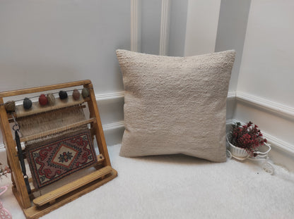 Handmade Kilim Pillow Cover: Upcycled Woven Rug, Bohemian Decor (18x18 inch)