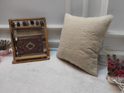 Handmade Kilim Pillow Cover: Upcycled Turkish Rug, 16x16