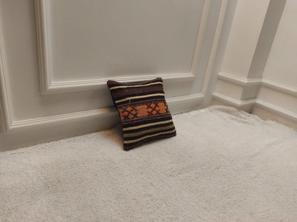 Handmade Kilim Pillow Cover: Upcycled Woven Rug, 12x12 inc