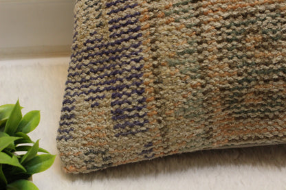 Handmade Kilim Lumbar Pillow Cover: Turkish Rug Pillow (12x24 inc)
