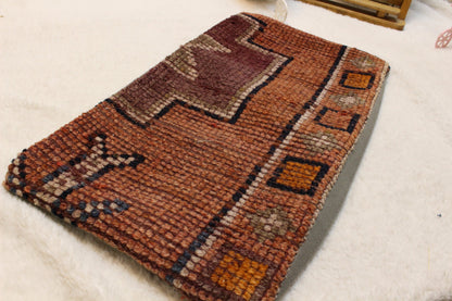 Handmade Kilim Pillow Cover: Upcycled Woven Rug, Bohemian Decor (12x24 inch)