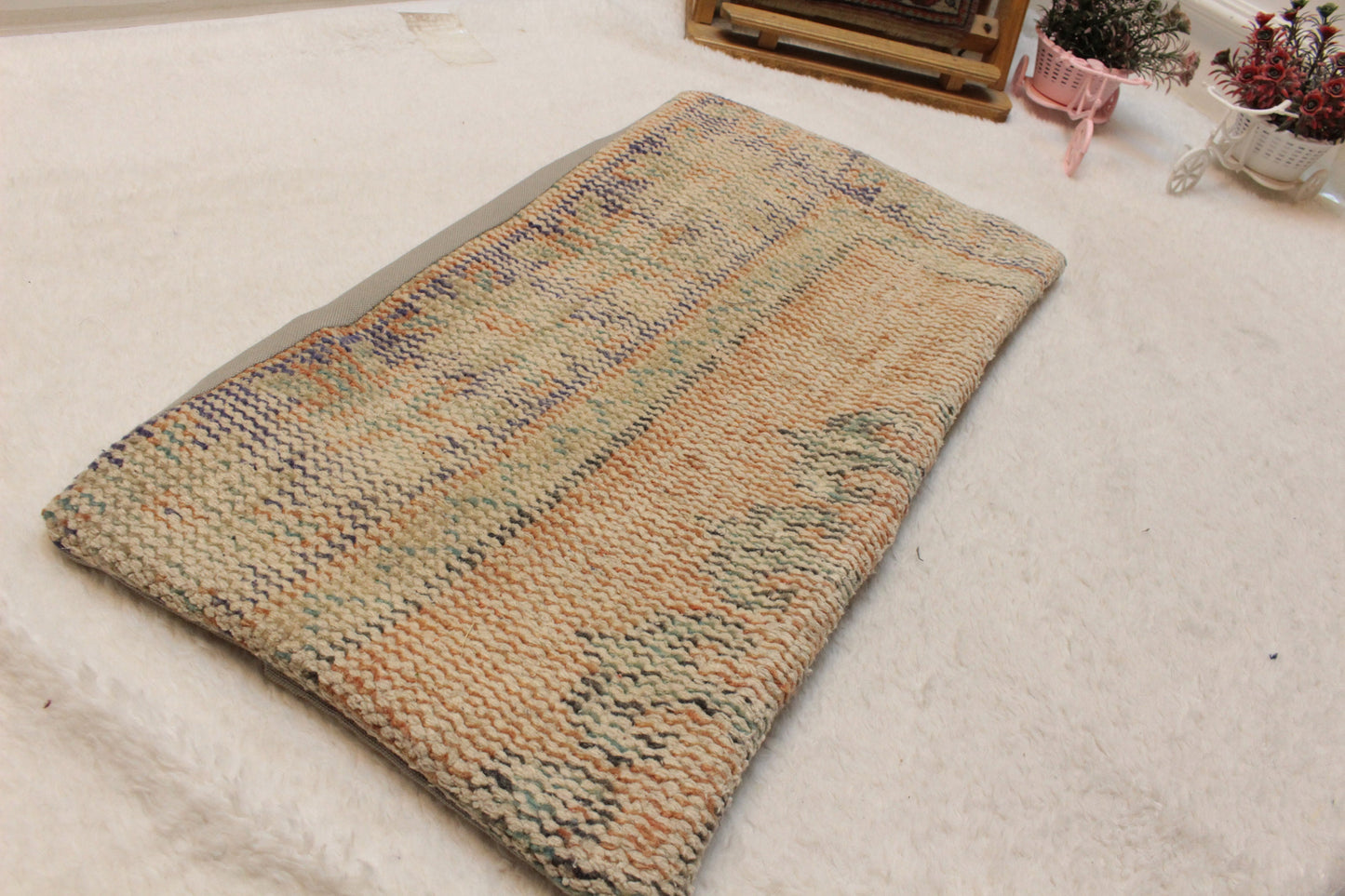 Handmade Kilim Lumbar Pillow Cover: Boho Ethnic Throw Pillow (12x24 Inch)