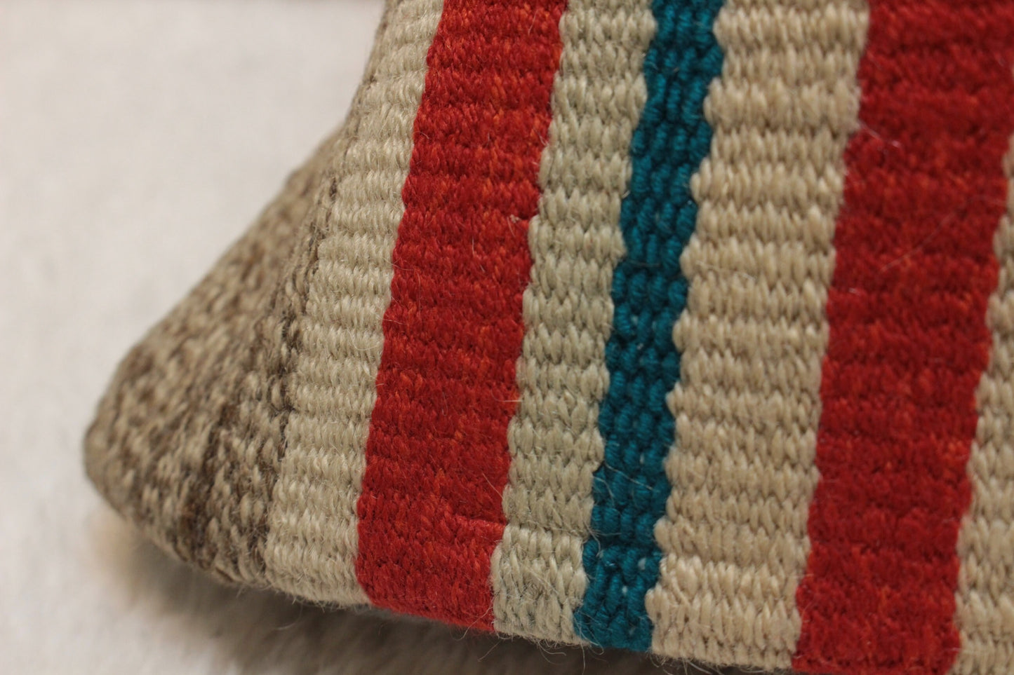 Handmade Kilim Lumbar Pillow Cover: Upcycled Woven Rug (12x24 in)