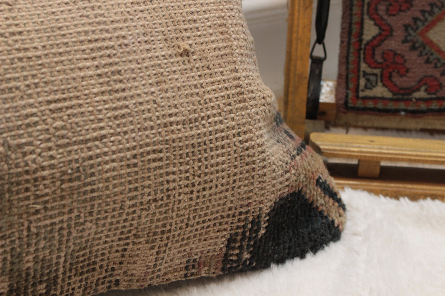 Handwoven Kilim Pillow Cover: Upcycled Ethnic Wool, 12x24 Rustic Lumbar