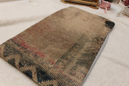 Handwoven Kilim Pillow Cover: Upcycled Ethnic Wool, 12x24 Rustic Lumbar