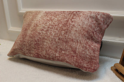 Handwoven Kilim Pillow Cover: Rustic Ethnic Wool Pillow (12x24)