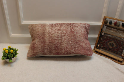 Handwoven Kilim Pillow Cover: Rustic Ethnic Wool Pillow (12x24)
