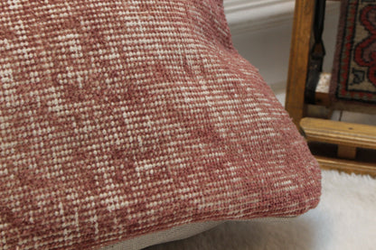 Handwoven Kilim Pillow Cover: Rustic Ethnic Wool Pillow (12x24)