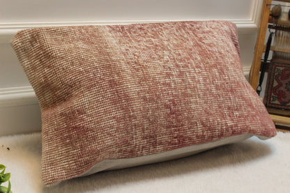 Handwoven Kilim Pillow Cover: Rustic Ethnic Wool Pillow (12x24)