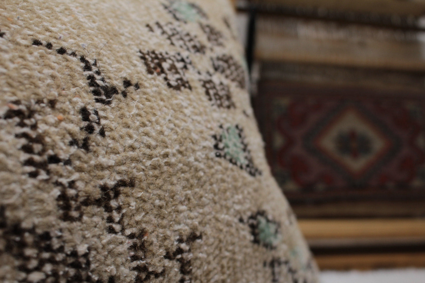 Handwoven Kilim Lumbar Pillow Cover: Rustic Ethnic Rug Pillow (12x24)