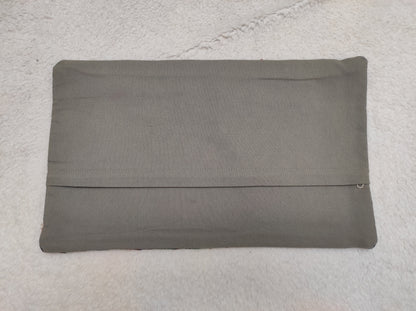 Handmade Kilim Lumbar Pillow Cover: Upcycled Woven Rug, 12x20 inch