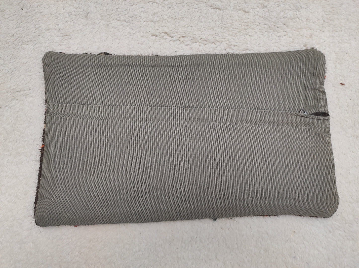 Handmade Kilim Lumbar Pillow Cover: Upcycled Woven Rug, Boho Decor (12x20 in)