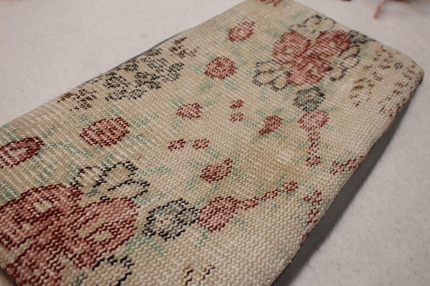 Floral Turkish Rug Lumbar Pillow Cover: 12x24 inc Anatolian Kilim Pillow