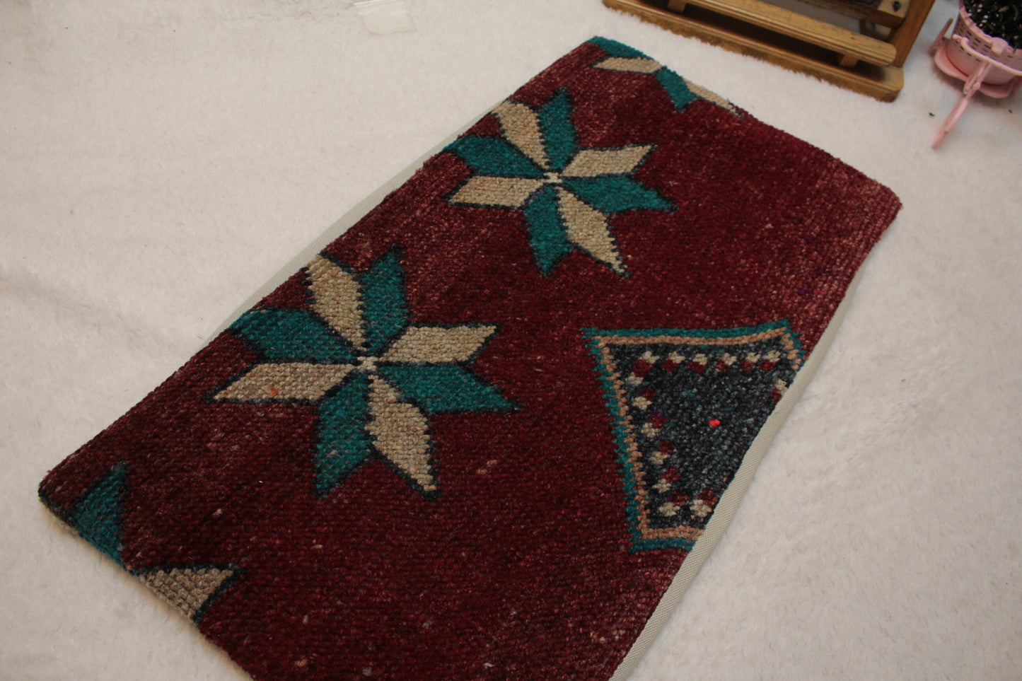 Handmade Kilim Lumbar Pillow Cover: Ethnic Turkish Rug, 12x24